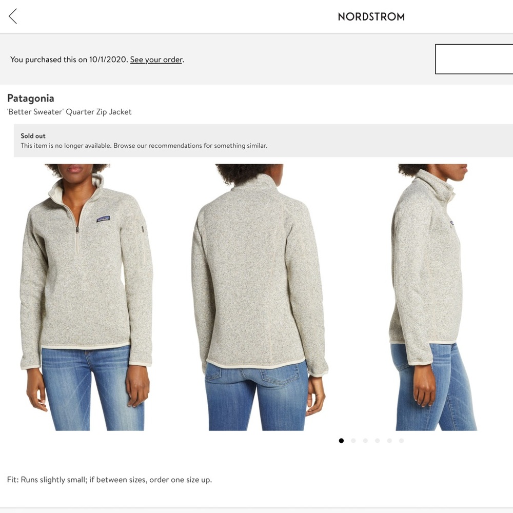 Patagonia Quarter Zip Size Small